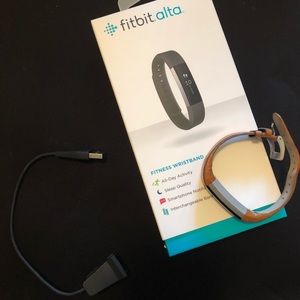 Fitbit Alta with leather band